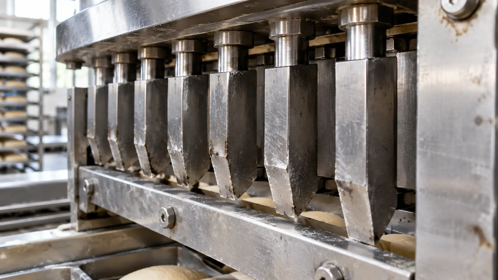 Worn dough divider blades causing uneven portions in a Kenyan bakery